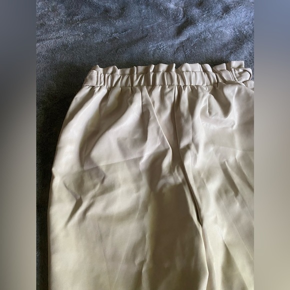 BAGATELLE COLLECTION Bone Paperbag Waist Pants Sz L - Picture 8 of 13